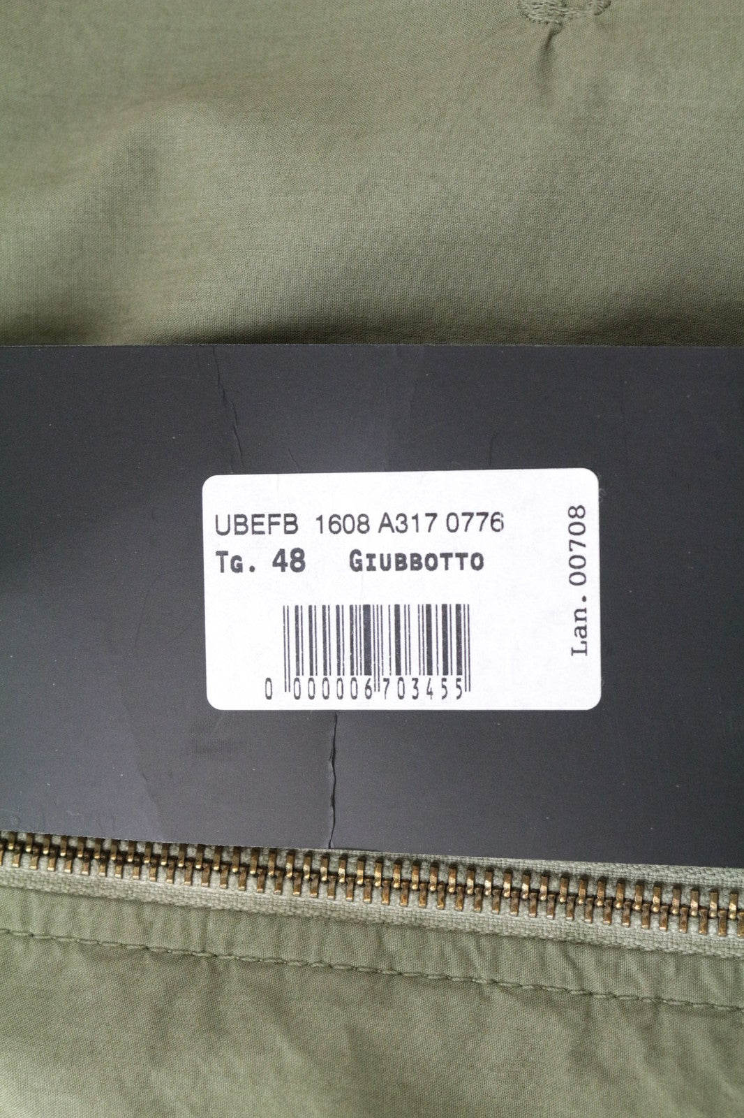 RICHMOND Men's Jacket 48 Green Cotton Lightweight Zipped Bomber Style