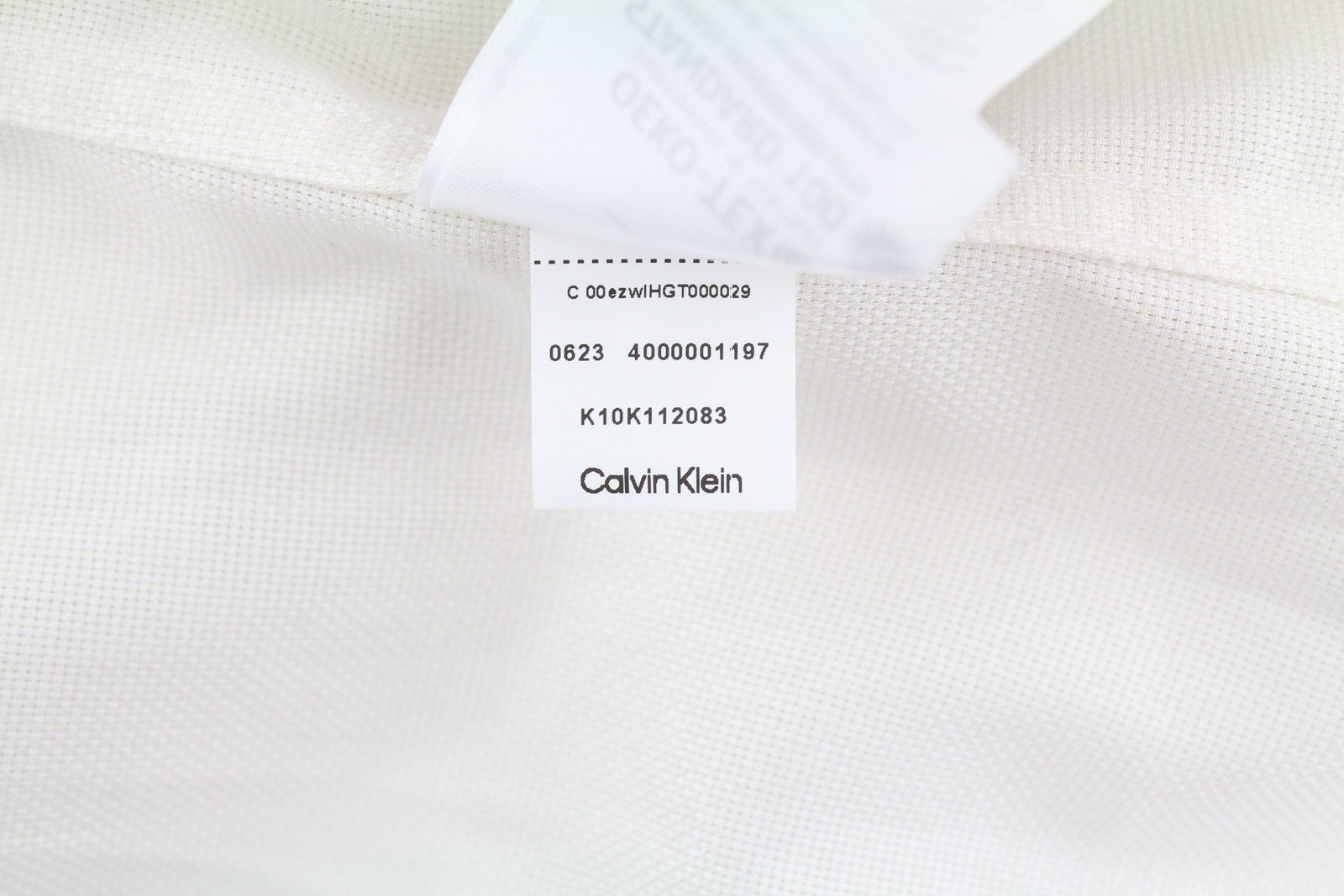 CALVIN KLEIN Structure Solid Slim Men Formal Shirt 41 L White Button Spread Neck