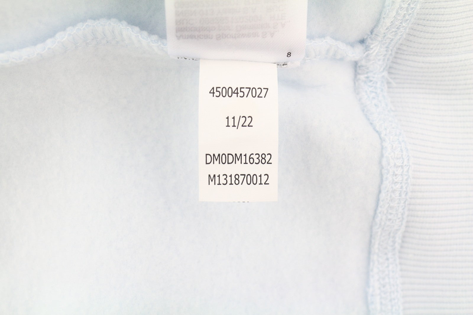 TOMMY HILFIGER Men Hoodie L Light Blue Kangaroo Pocket Hooded Logo Pullover