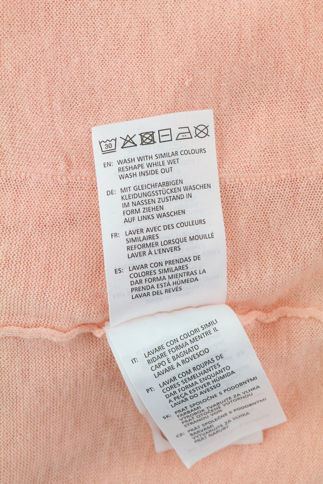 GANT Fine Knit Linen Cardigan Women Jumper S Peach Knit Button V-Neck Stretch