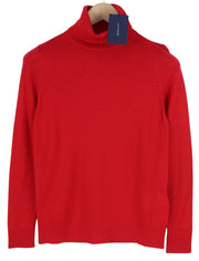 GANT Washable Merino Turtle Neck Women Jumper XS Red Tight-Knit Soft Pullover