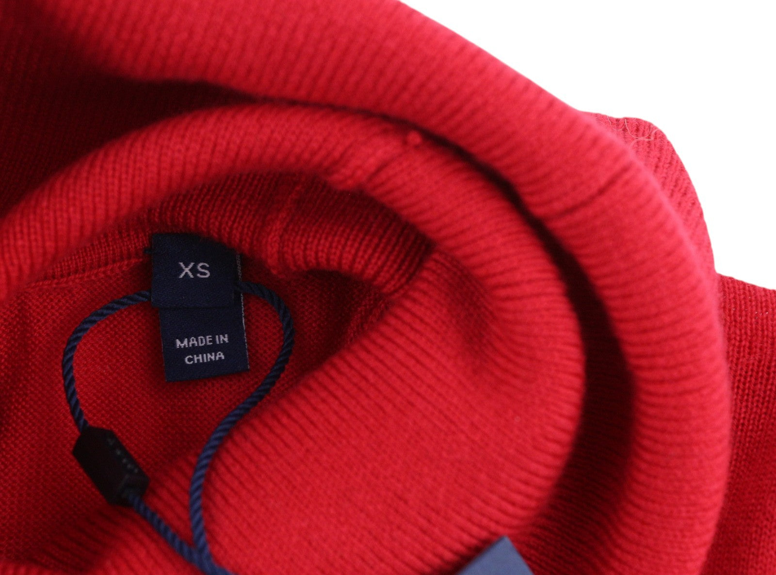 GANT Washable Merino Turtle Neck Women Jumper XS Red Tight-Knit Soft Pullover