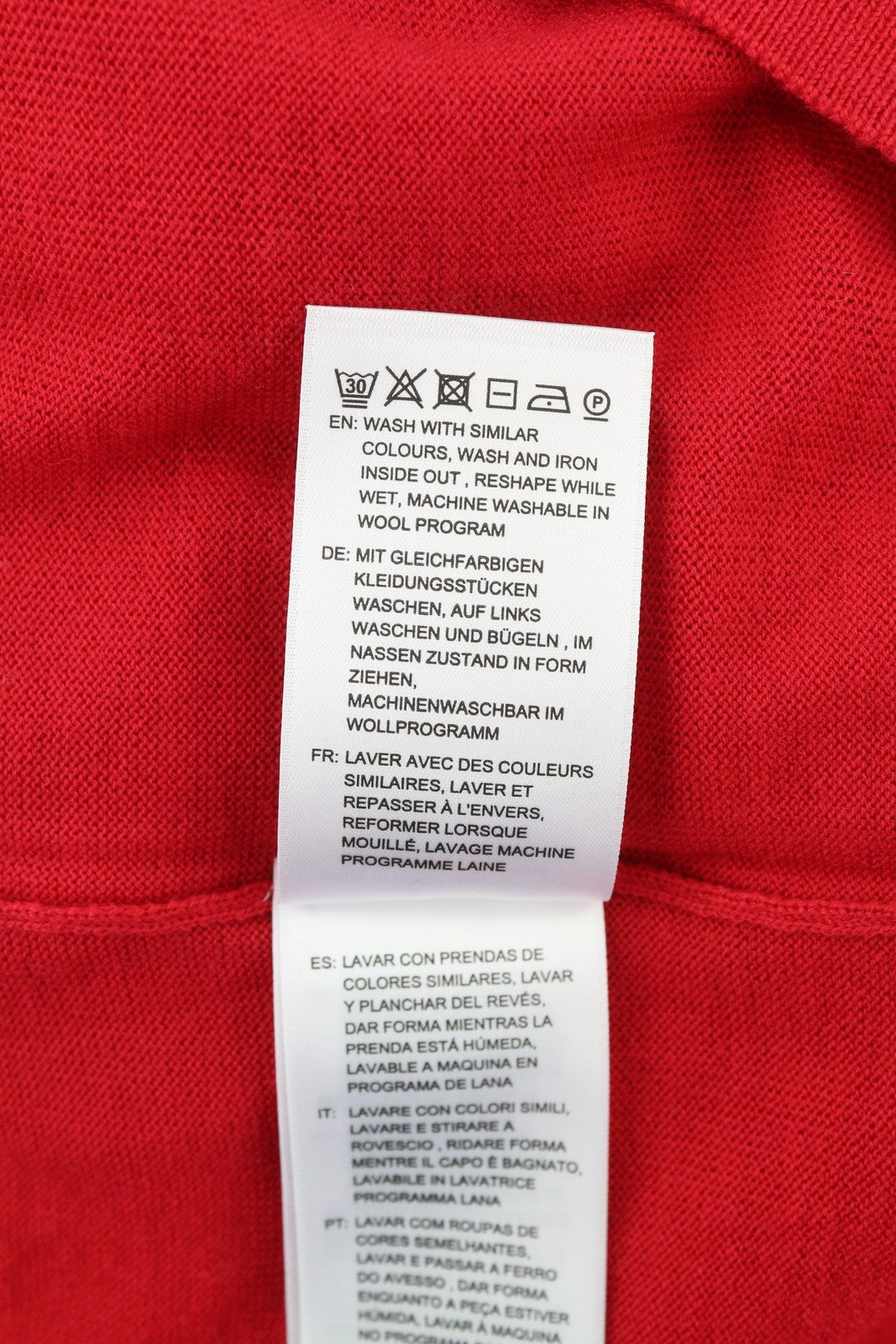 GANT Washable Merino Turtle Neck Women Jumper XS Red Tight-Knit Soft Pullover