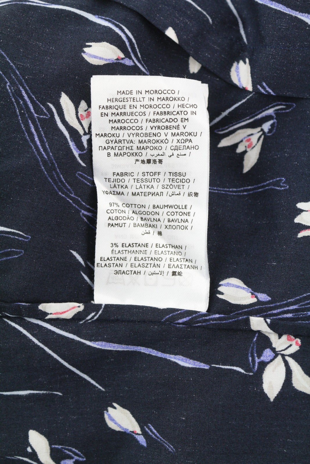 GANT Snowdrop Women Shirt EU34 Dark Blue Floral Print Button-Up Spread Neck