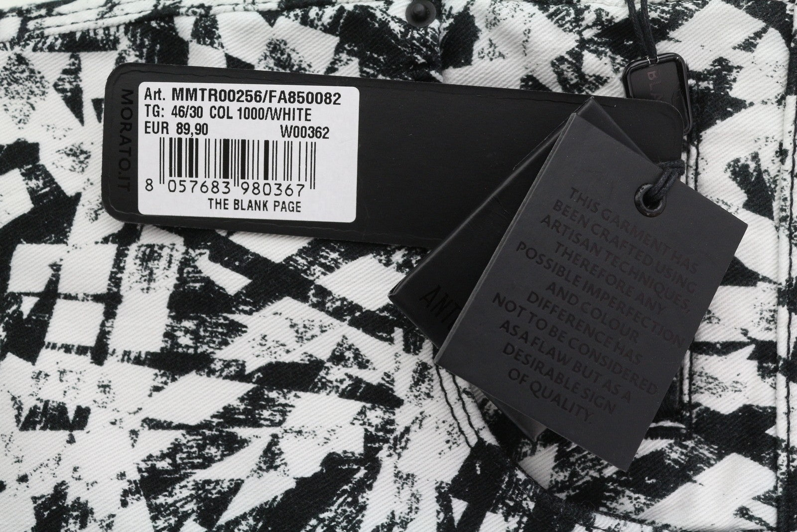 ANTONY MORATO Gilmour Men Trousers W30 White Super Skinny Fit Patterned RRP130