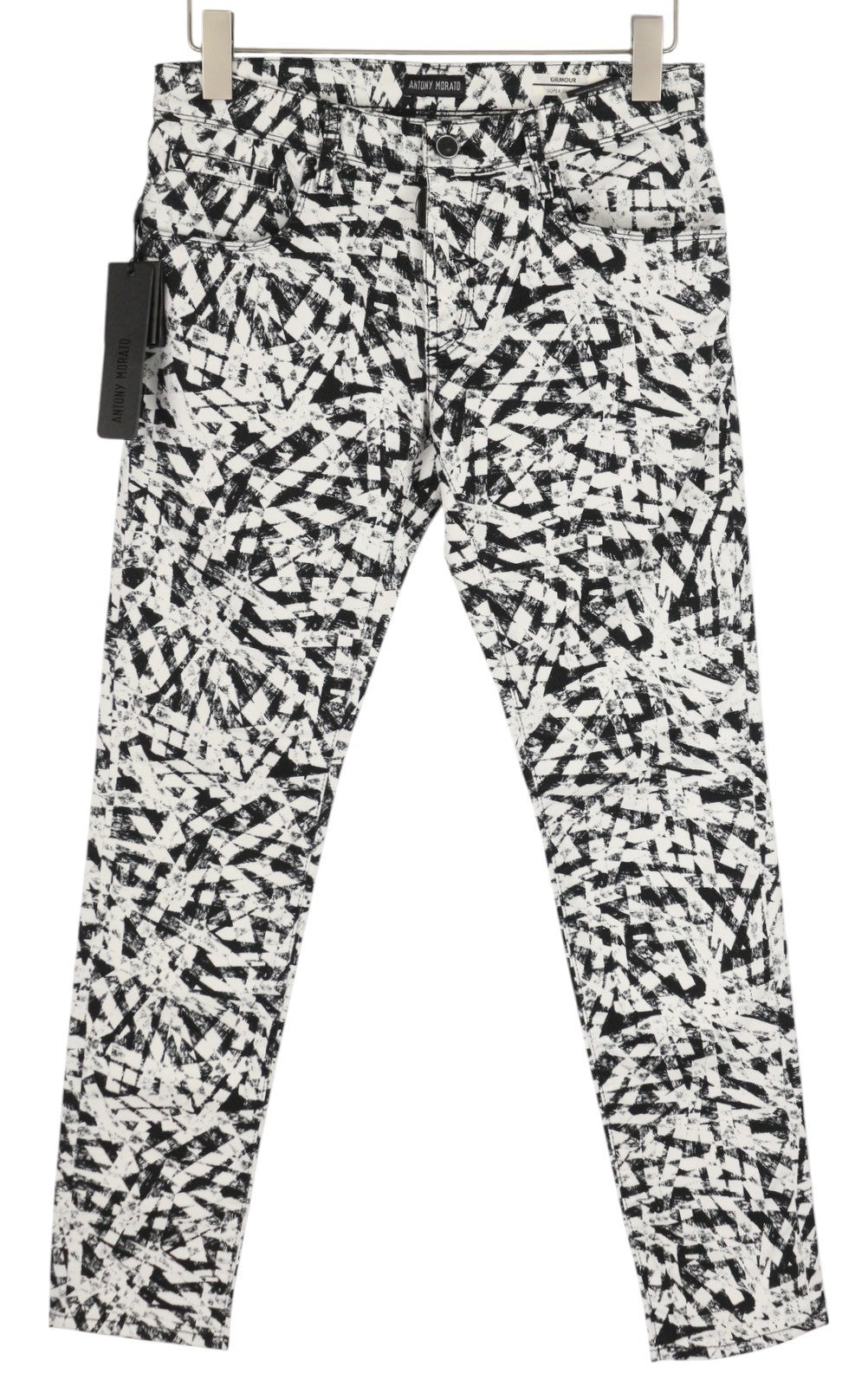 ANTONY MORATO Gilmour Men Trousers W32 White Super Skinny Fit Patterned RRP€130
