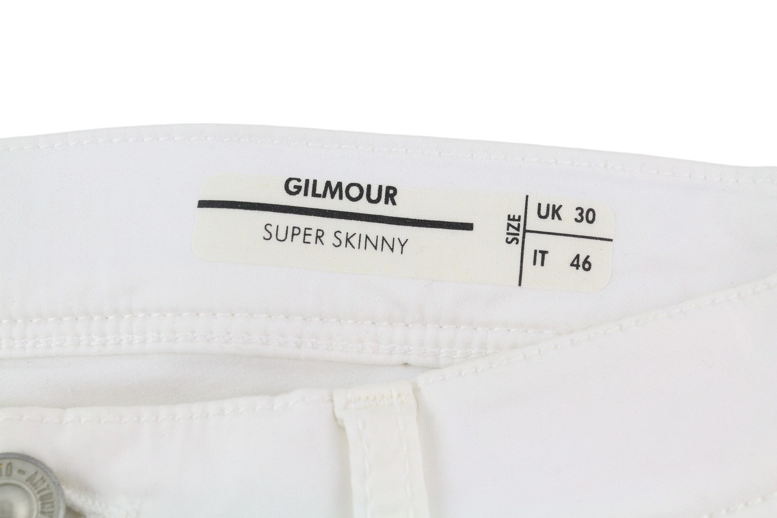 ANTONY MORATO Gilmour Men Trousers W30 White Super Skinny Fit Zip Fly RRP€130