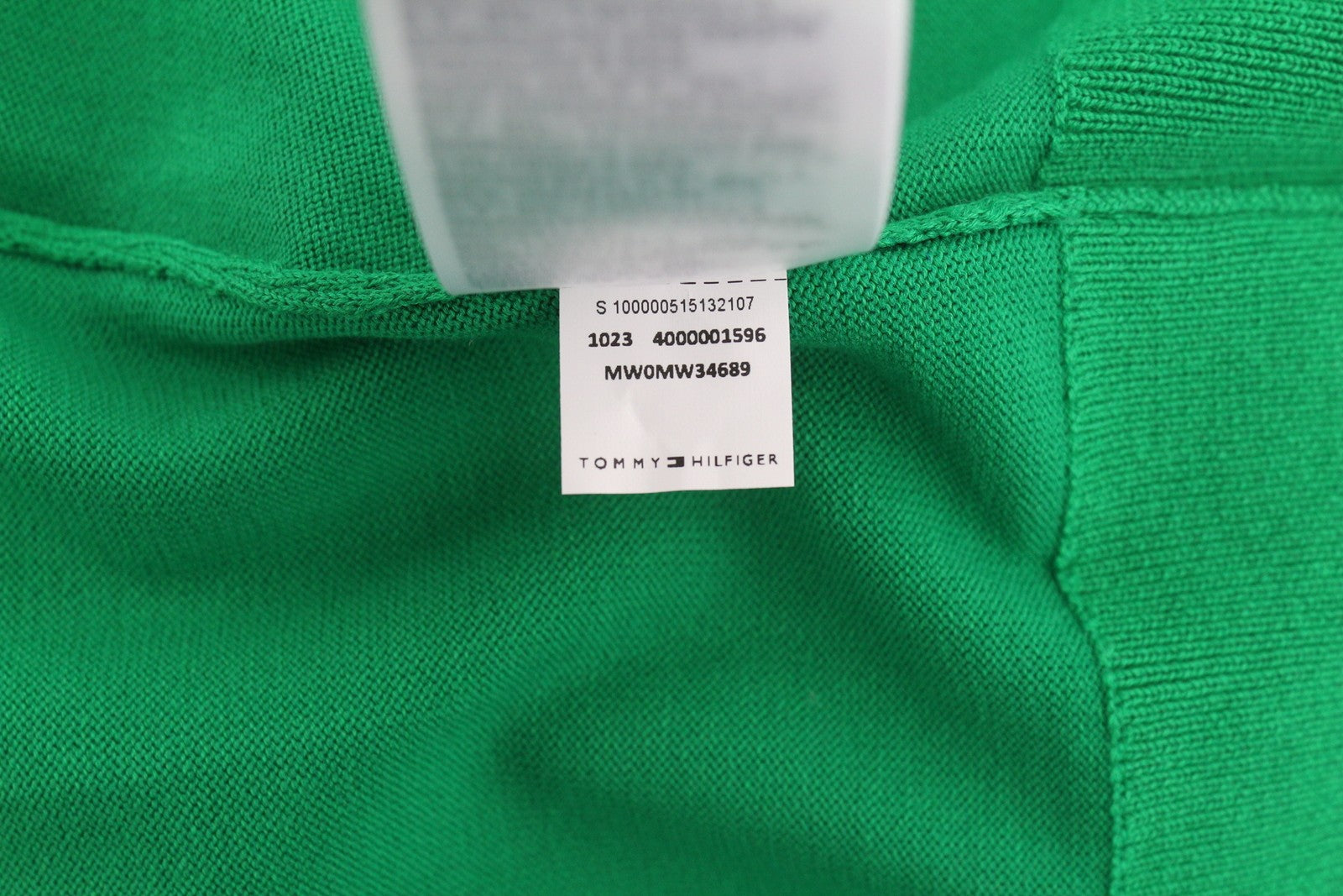 TOMMY HILFIGER Monotype Tipped Men Jumper M Green Knitted Crew Neck Pullover