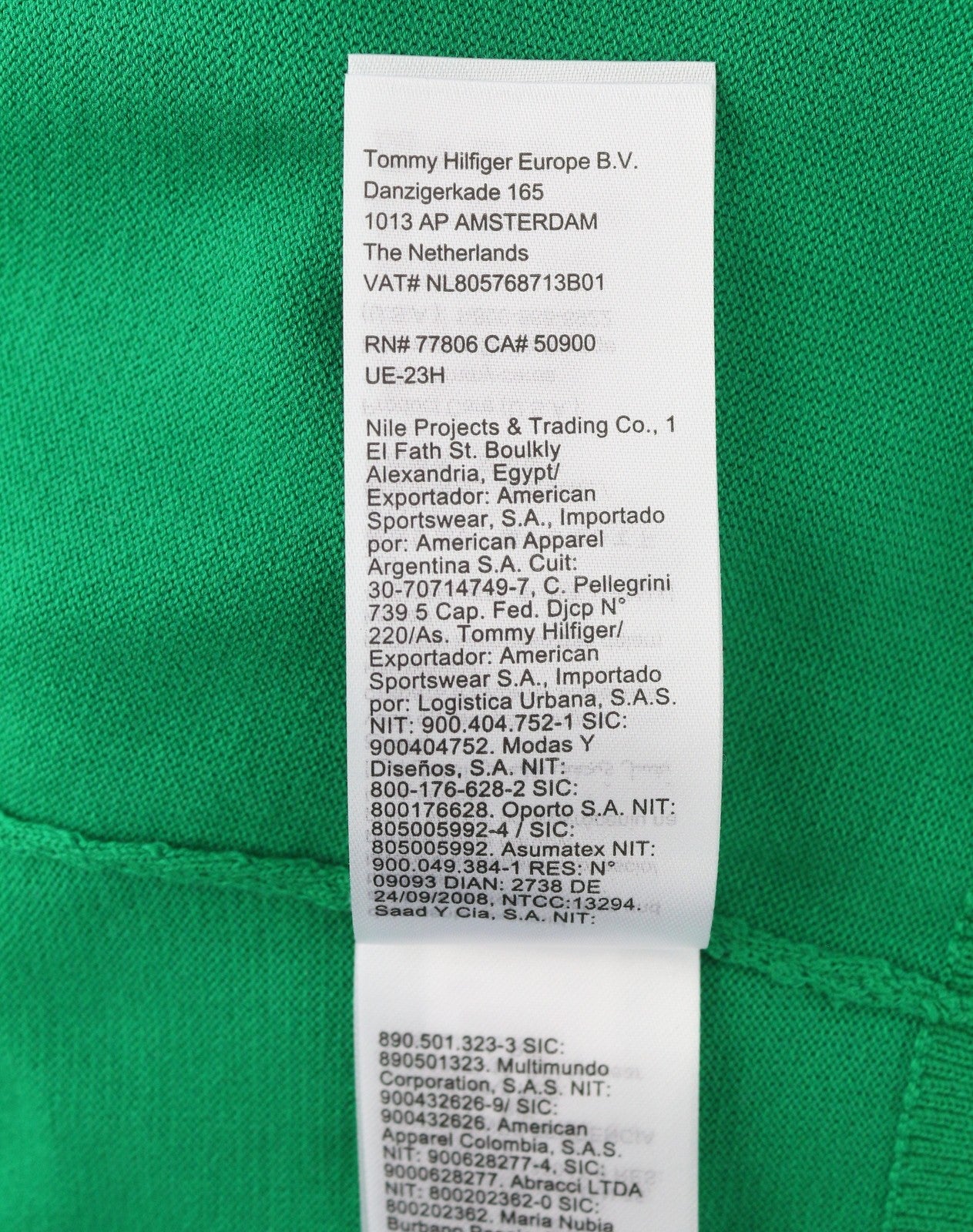 TOMMY HILFIGER Monotype Tipped Men Jumper M Green Knitted Crew Neck Pullover