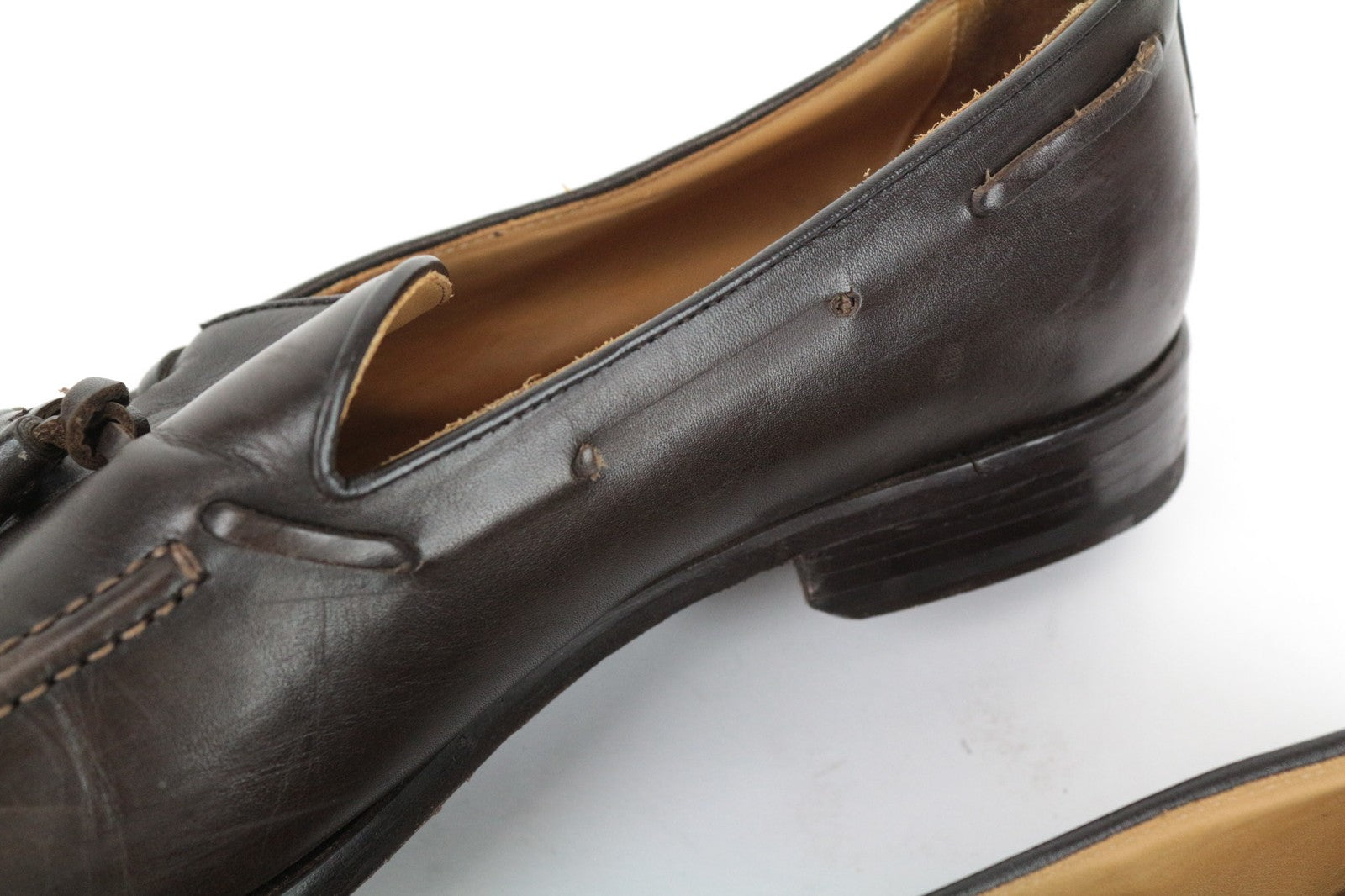 SUITSUPPLY Men's EU41 Brown Tassel Leather Loafers Slip On Classic Casual