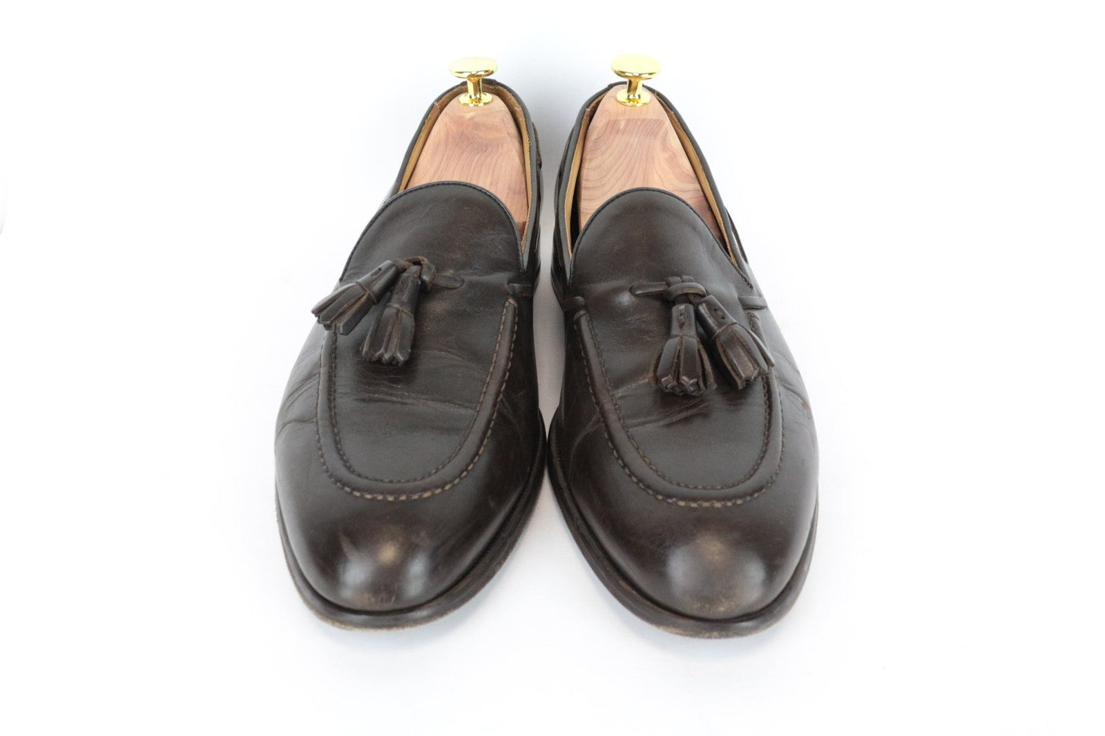 SUITSUPPLY Men's EU41 Brown Tassel Leather Loafers Slip On Classic Casual