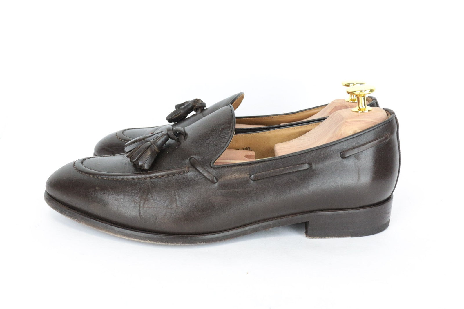 SUITSUPPLY Men's EU41 Brown Tassel Leather Loafers Slip On Classic Casual