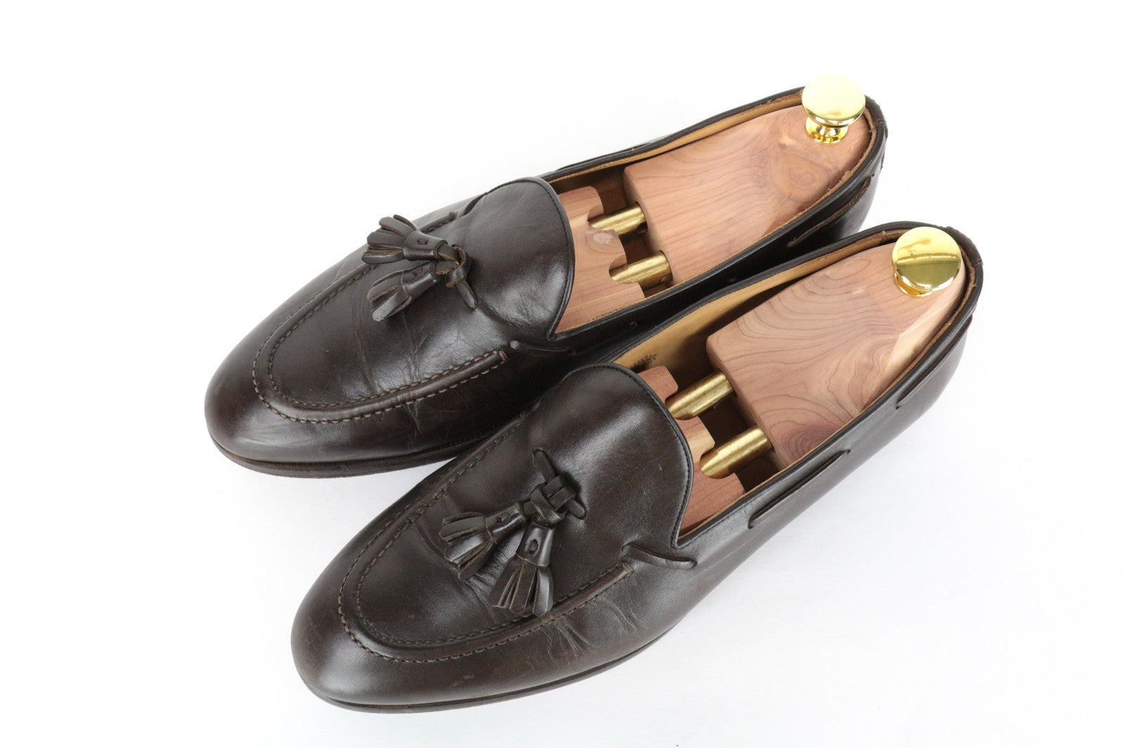 SUITSUPPLY Men's EU41 Brown Tassel Leather Loafers Slip On Classic Casual