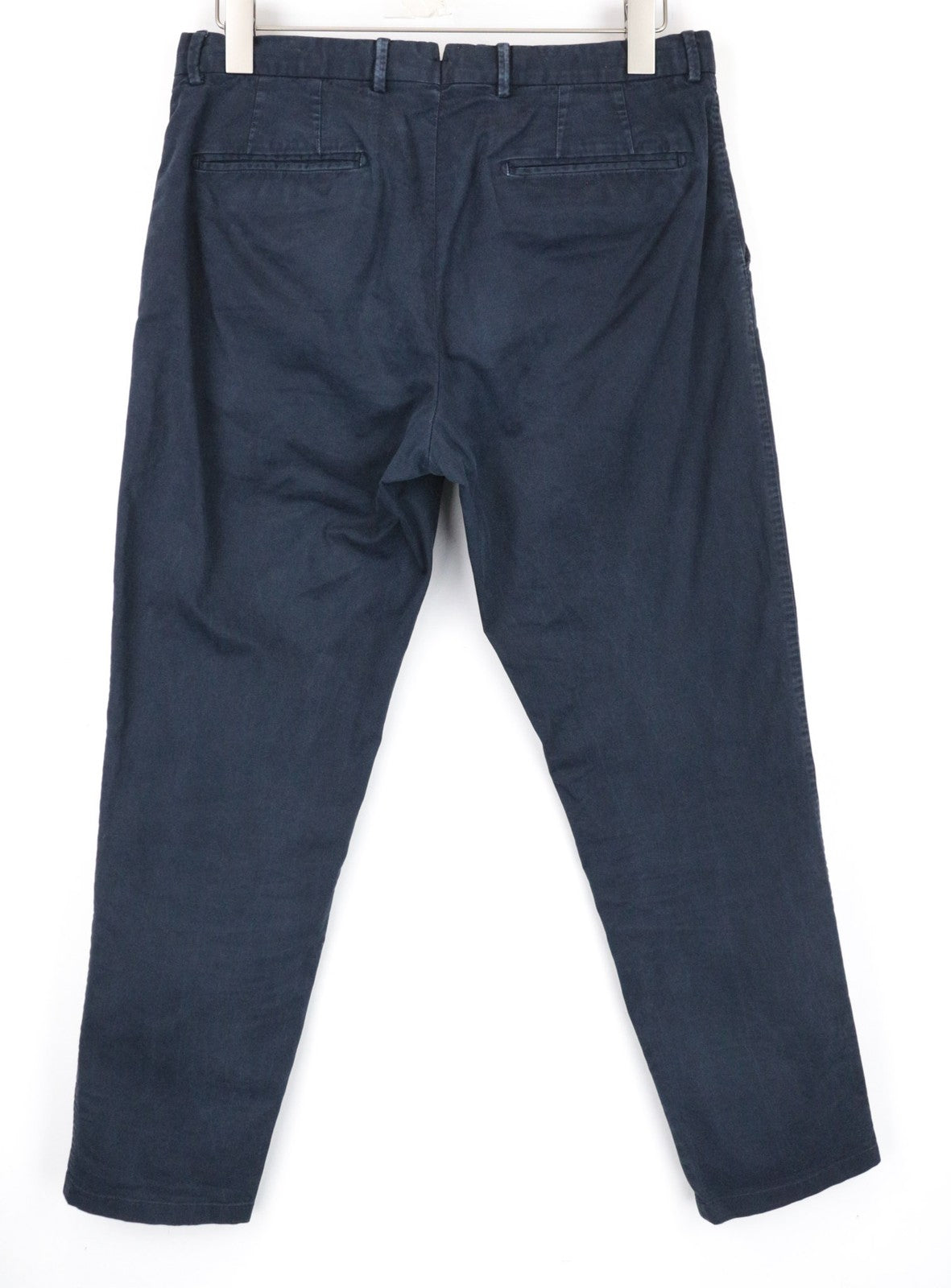 SUITSUPPLY Porto Novo Men's UK32R Navy Stretch Flat-Front Chino Slim Pants