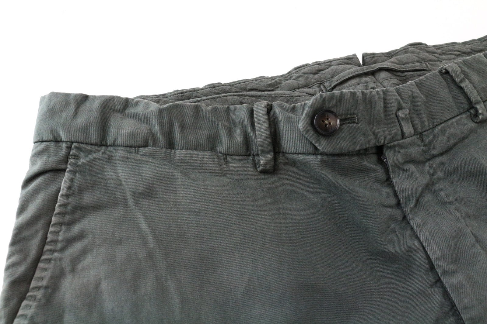 SUITSUPPLY Porto Novo Men's Trousers UK36R Green Cotton Pleated Chino Pants