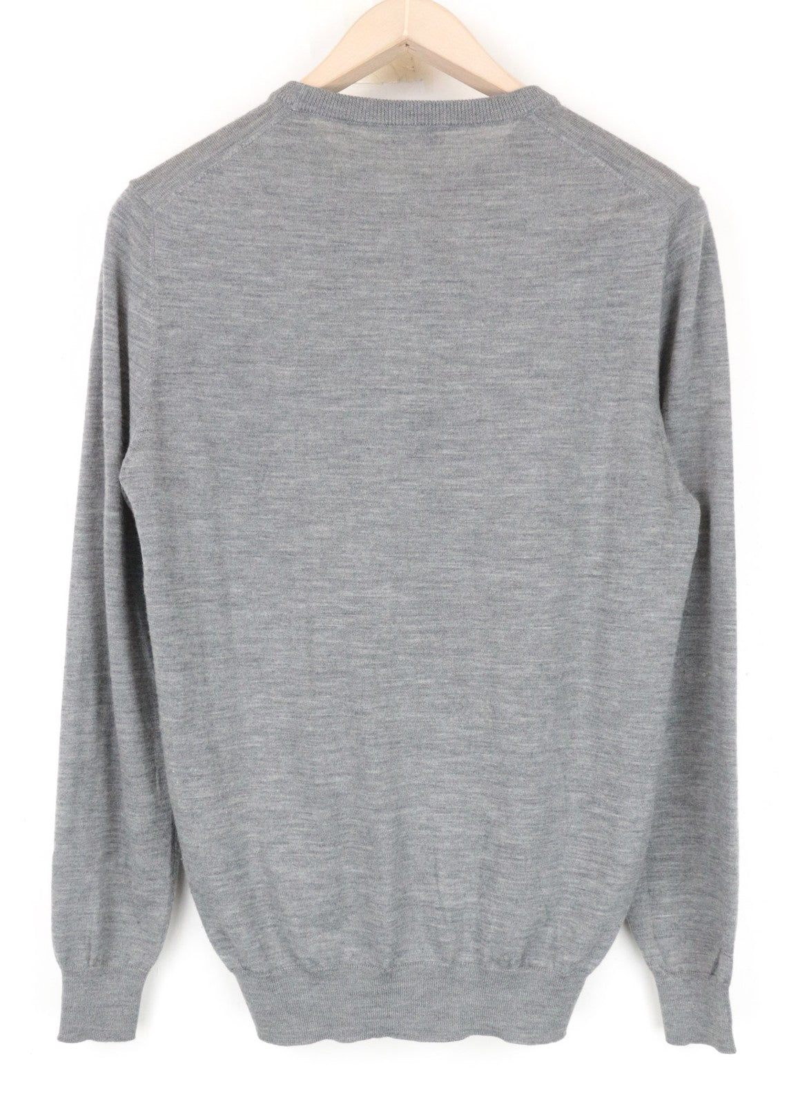 SUITSUPPLY Sweatshirt S Men's Grey Merino Wool Pullover Plain Long Sleeved