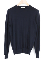 SUITSUPPLY Sweatshirt S Men's Navy Merino Wool Pullover Long Sleeve Jumper