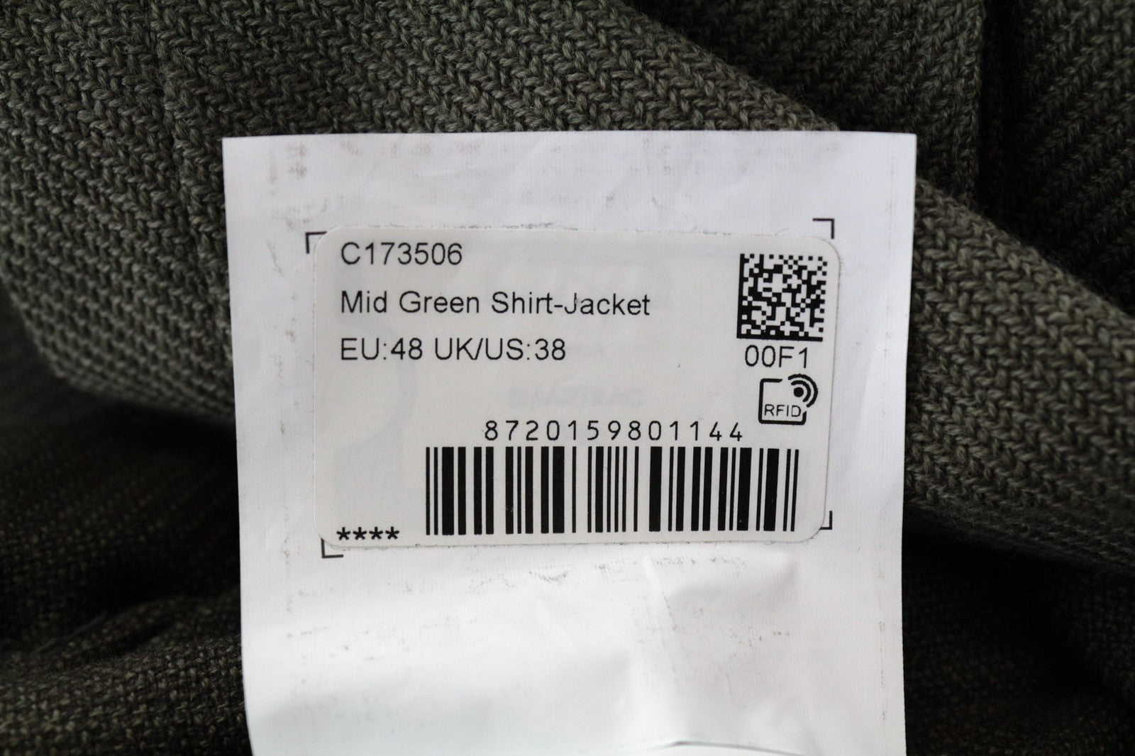 SUITSUPPLY William EB Men's Jacket UK38R Green Relaxed Fit Wool Overshirt