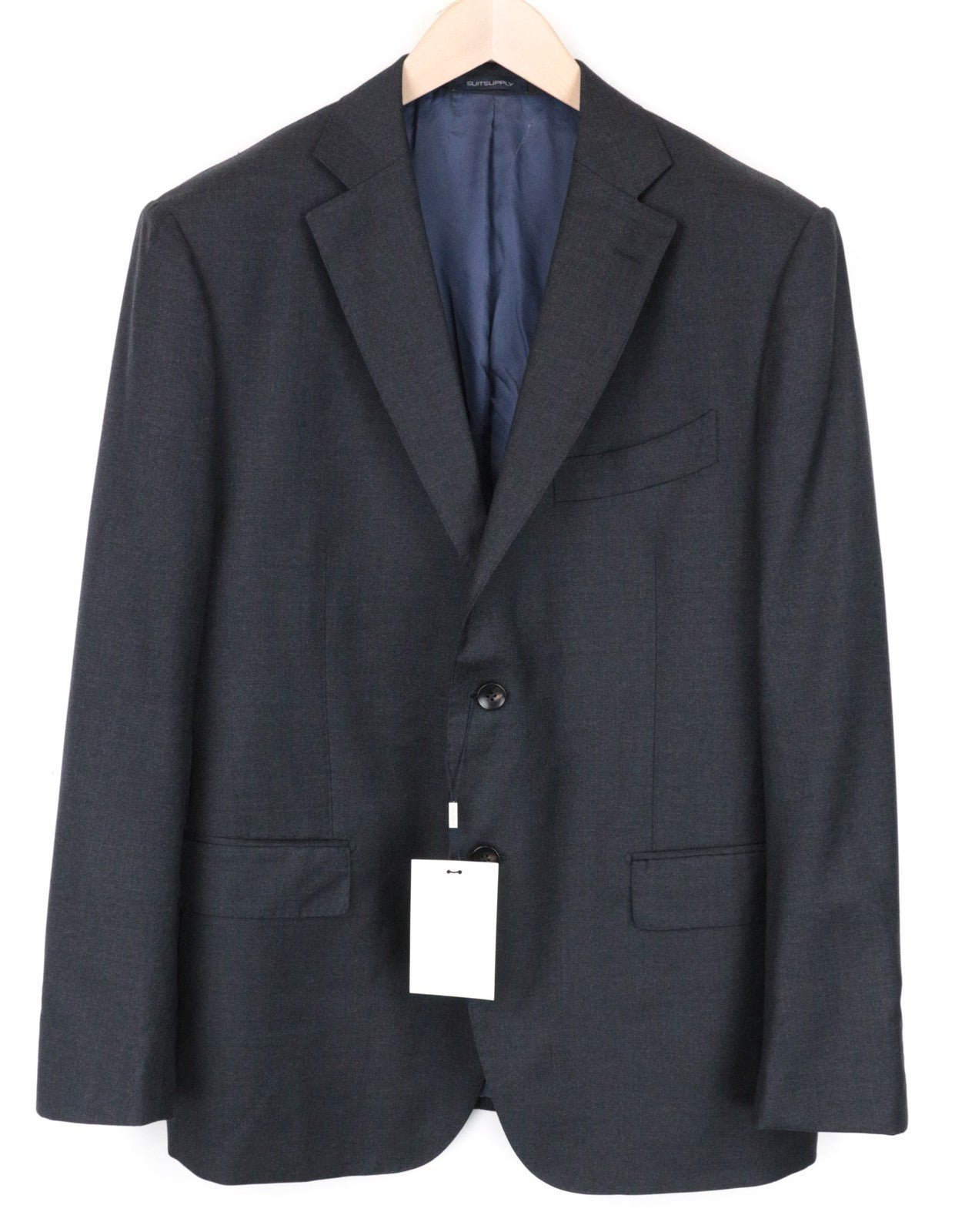 SUITSUPPLY Napoli Men's Suit UK44S Grey Notch Lapel 2Pc Classic Wool Formal