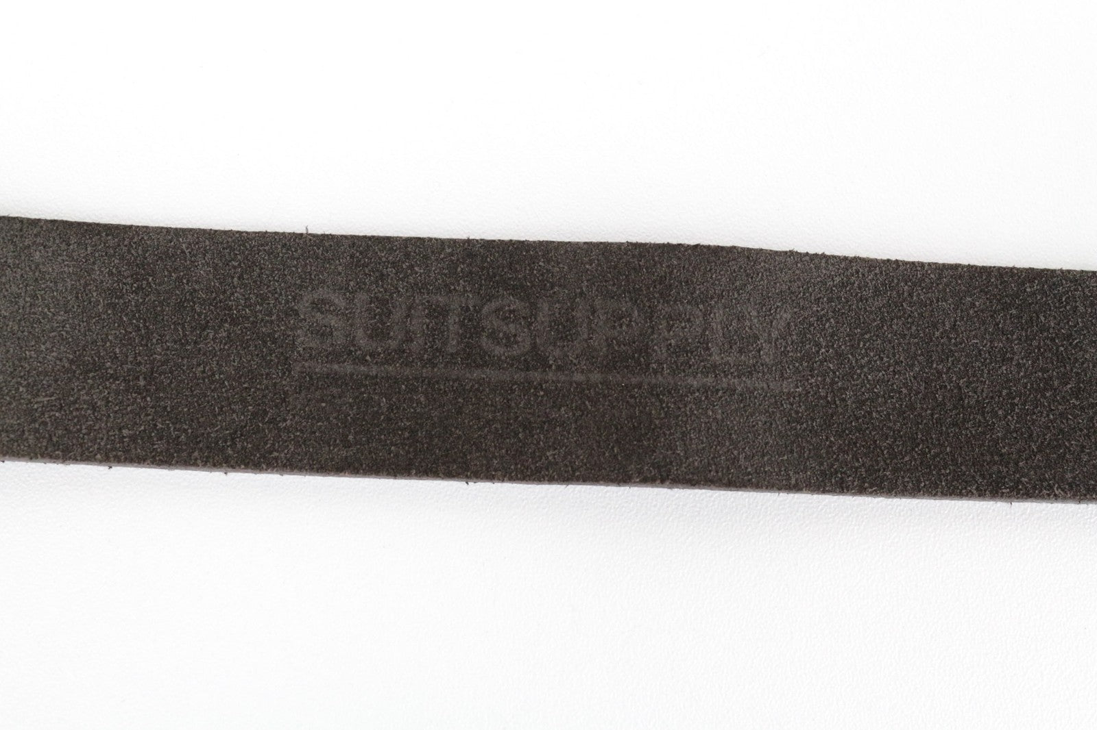 SUITSUPPLY Men's Brown Suede Leather Belt ~100cm Squared Tip Buckled Waist