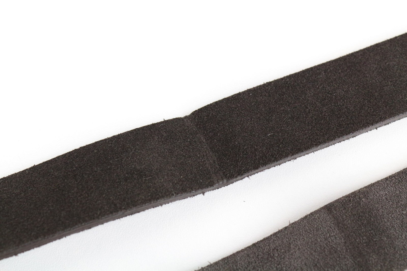 SUITSUPPLY Men's Brown Suede Leather Belt ~100cm Squared Tip Buckled Waist