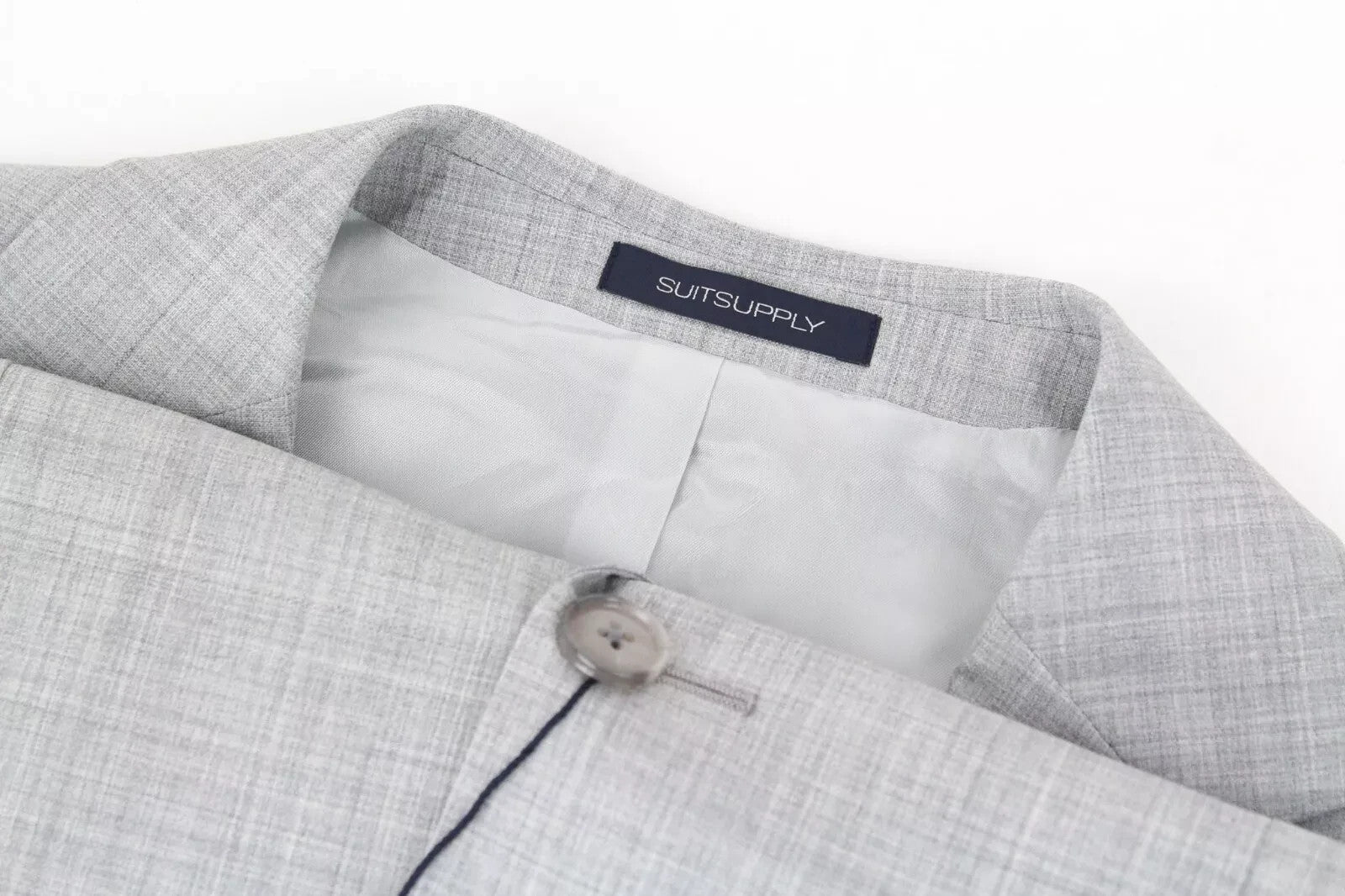 SUITSUPPLY Havana Patch Men's Suit UK38R Grey Wool Super 120's Tailored Fit