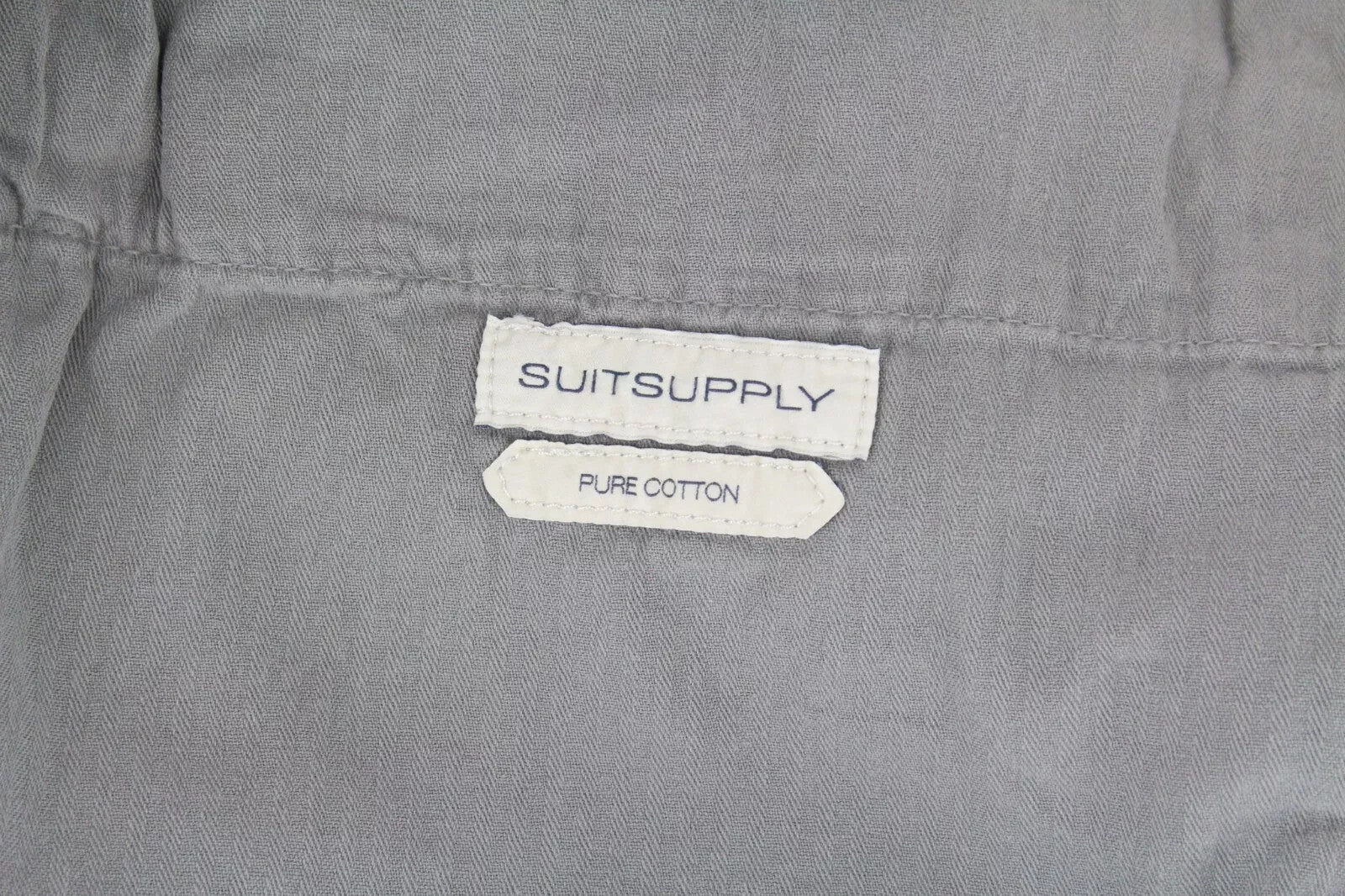 SUITSUPPLY Porto Novo Men's Pants UK46R Grey Cotton Relaxed Fit Stretch Chino