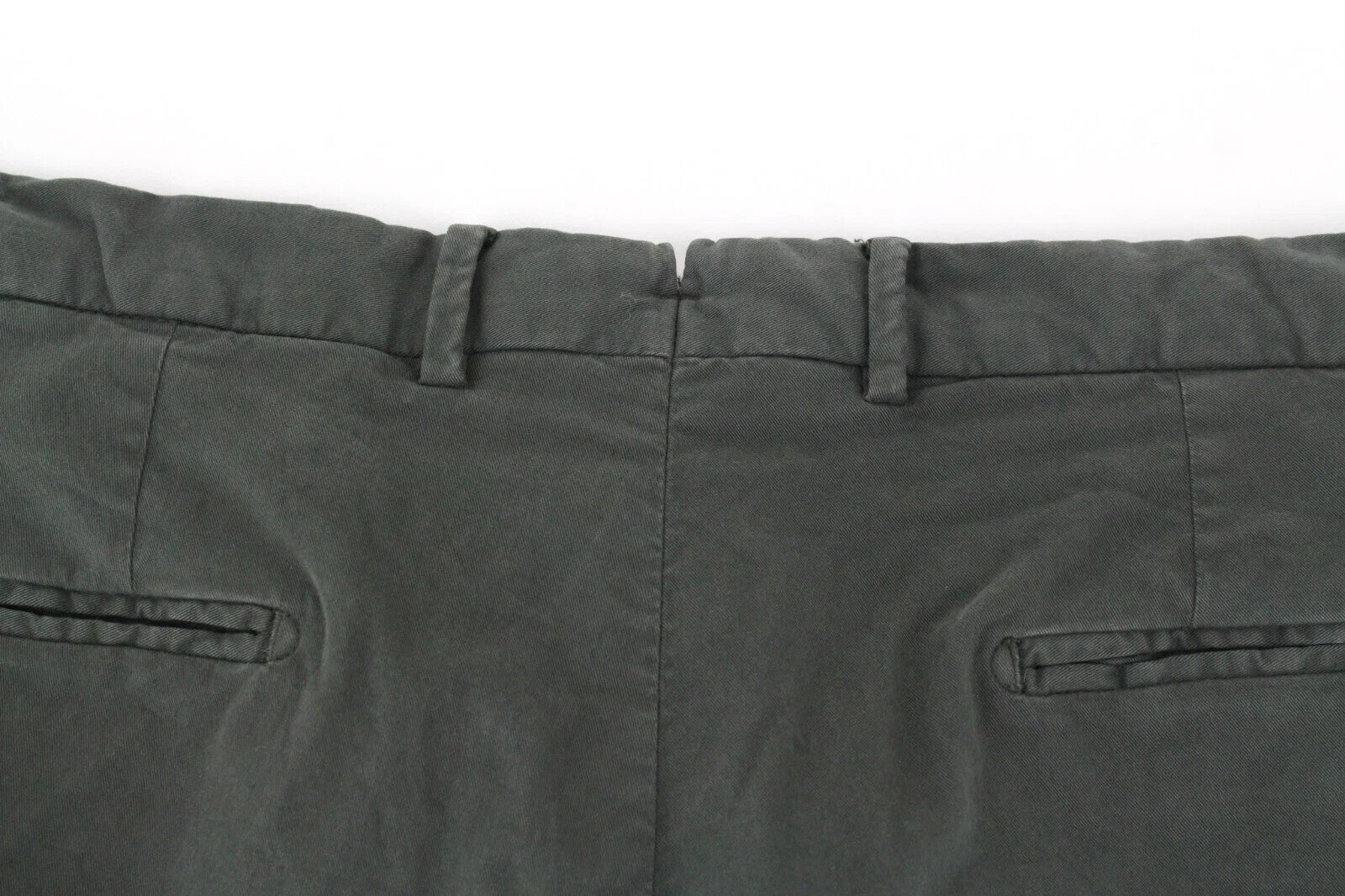 SUITSUPPLY Porto Novo Men's Pants UK38R Green Stretch Cotton Pleat Chino