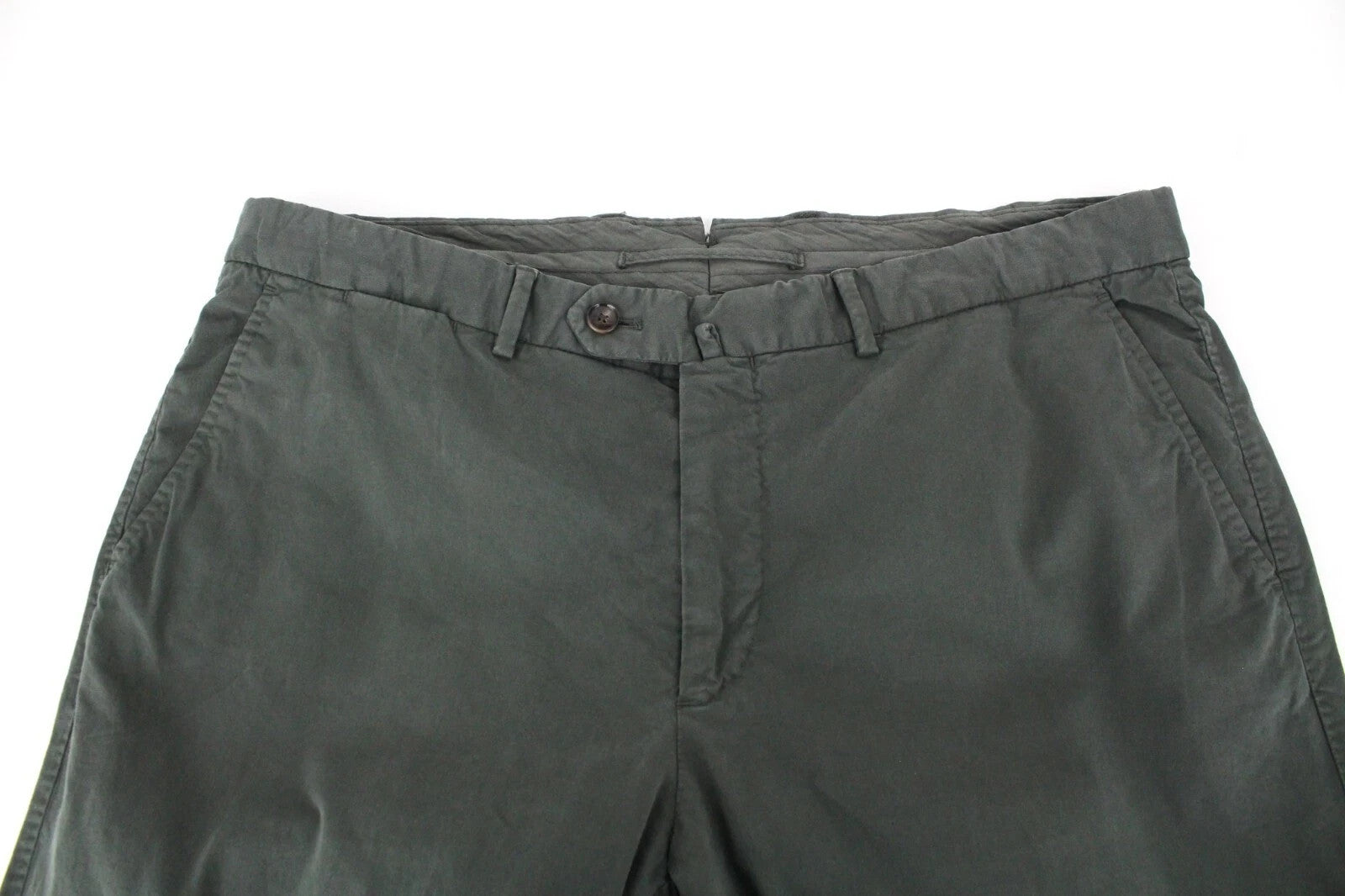 SUITSUPPLY Porto Novo Men's Pants UK38R Green Stretch Cotton Pleat Chino