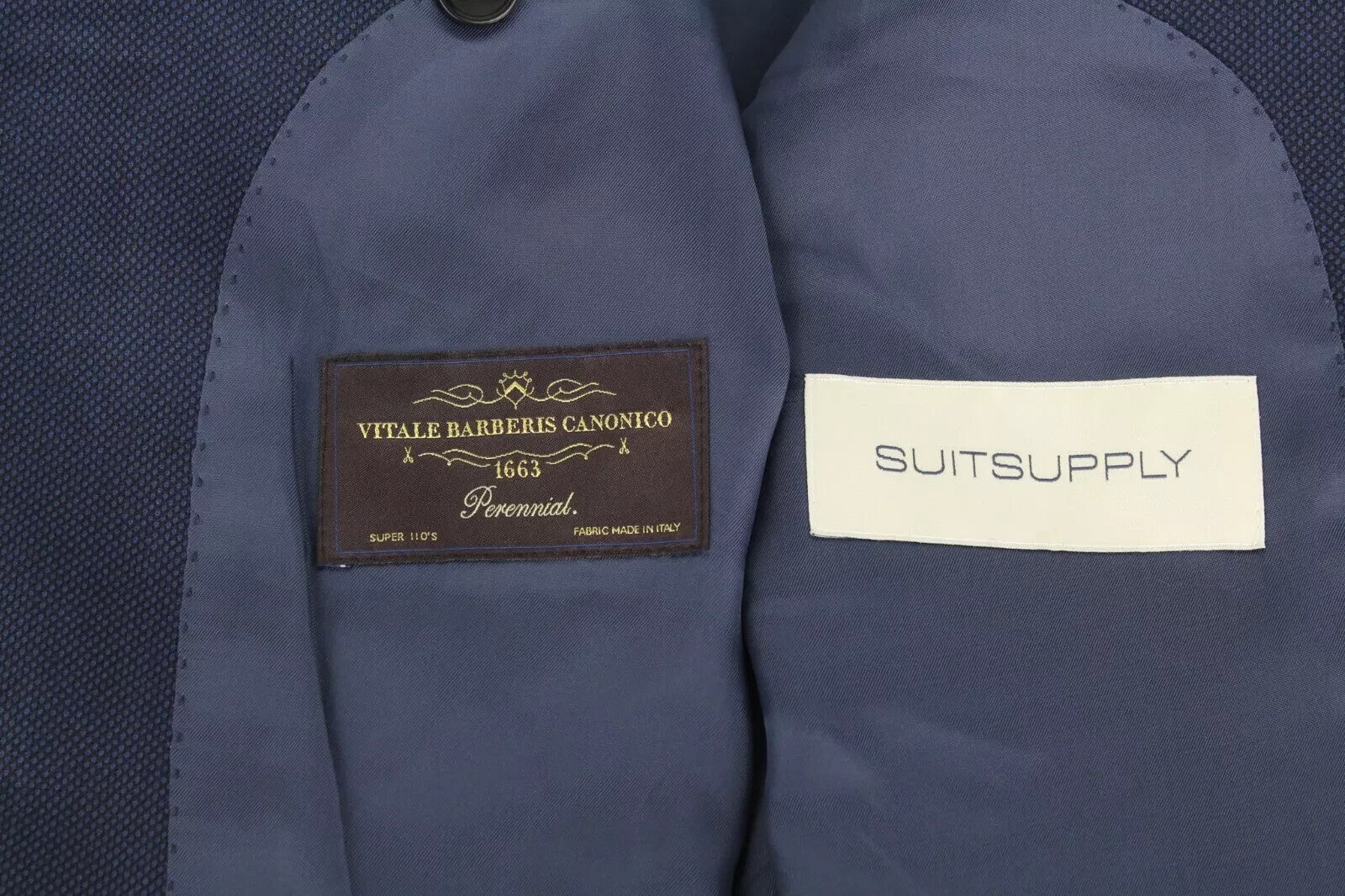 SUITSUPPLY La Spalla Men's Two-Piece Suit UK36R Blue Wool One Button Front