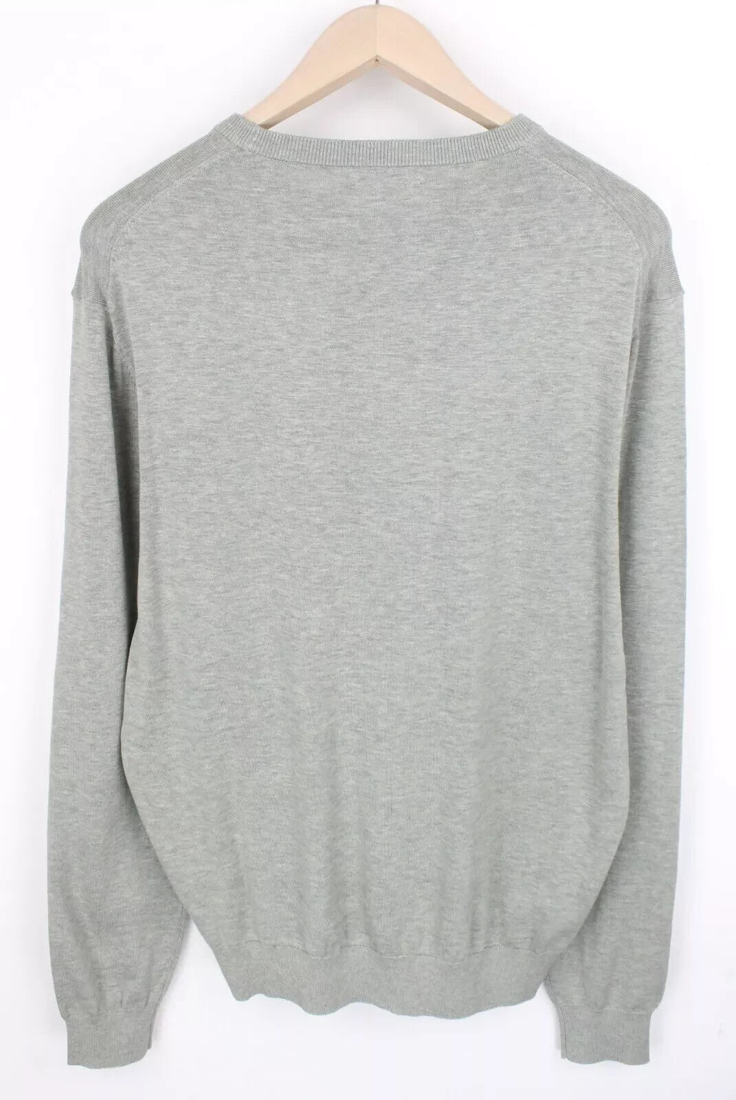 SUITSUPPLY Men's Sweater XL Green Cotton Silk Relaxed Plain Sleeve Knit