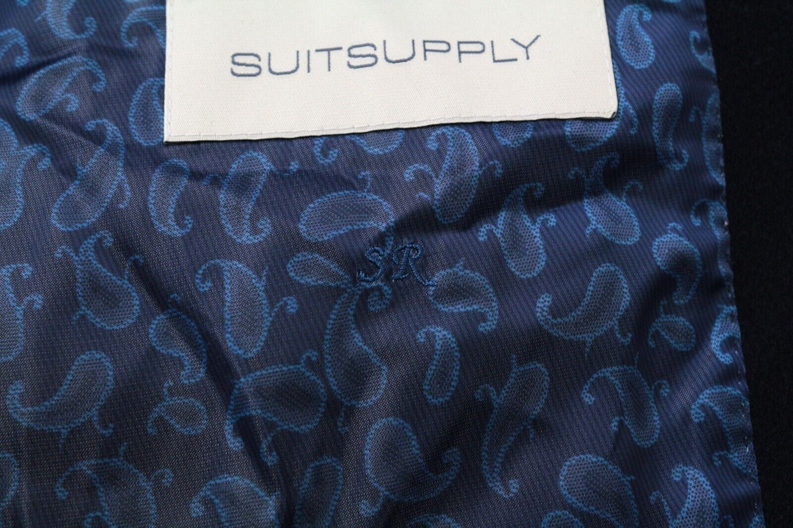 SUITSUPPLY Vicenza Men's Overcoat UK48R Navy Wool One Button Front Notch Lapel