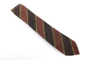 SUITSUPPLY Men's Tie ~150 x 8 cm Brown Wool Blend Striped Tapered End Formal