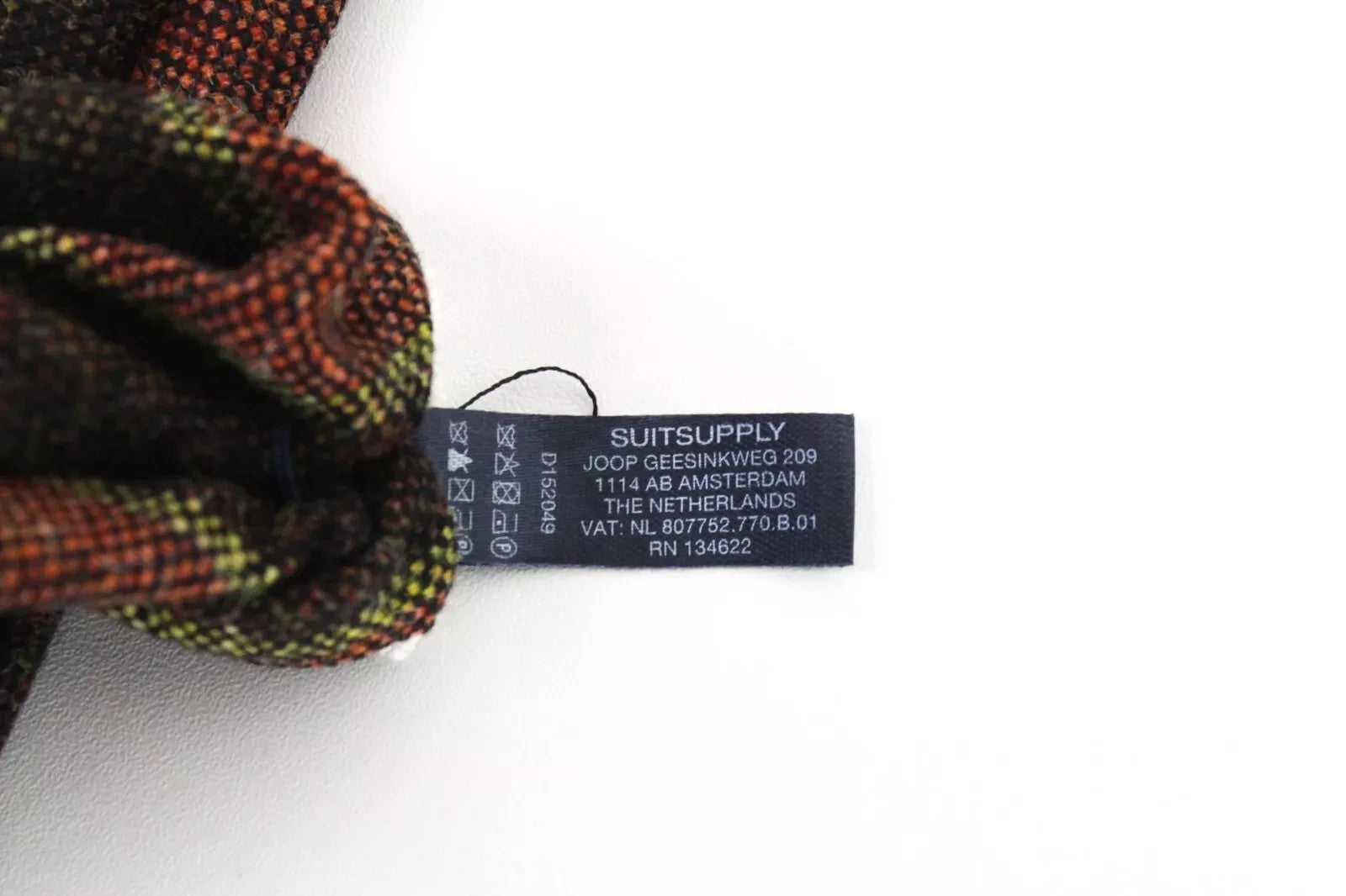 SUITSUPPLY Men's Tie ~150 x 8 cm Brown Wool Blend Striped Tapered End Formal