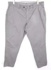 SUITSUPPLY Porto Novo Men's Pants UK42R Grey Cotton Casual Pleated Chino
