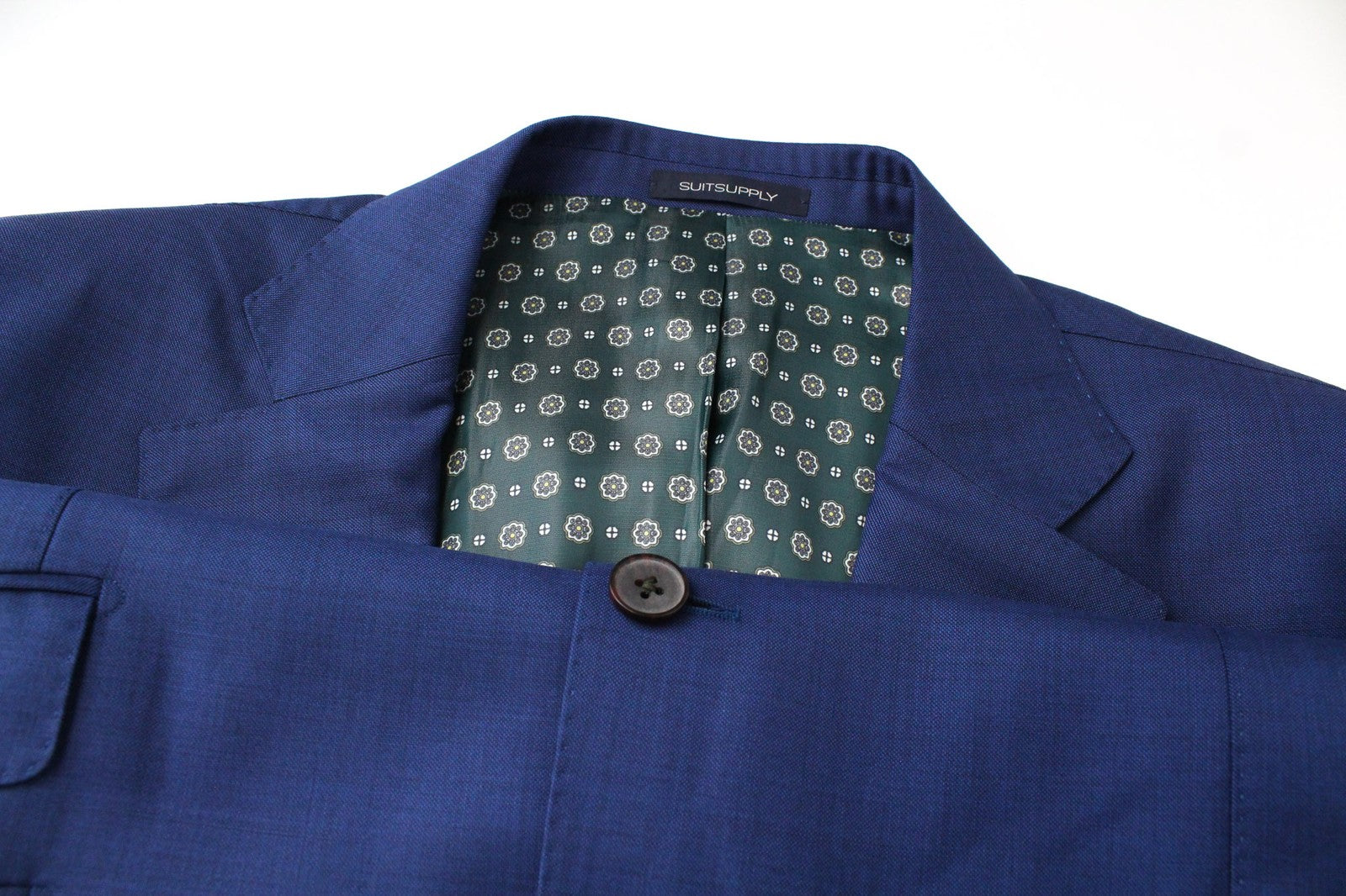 SUITSUPPLY La Spalla Men's Suit UK46S Blue Wool 3 Piece Single-Breasted Formal