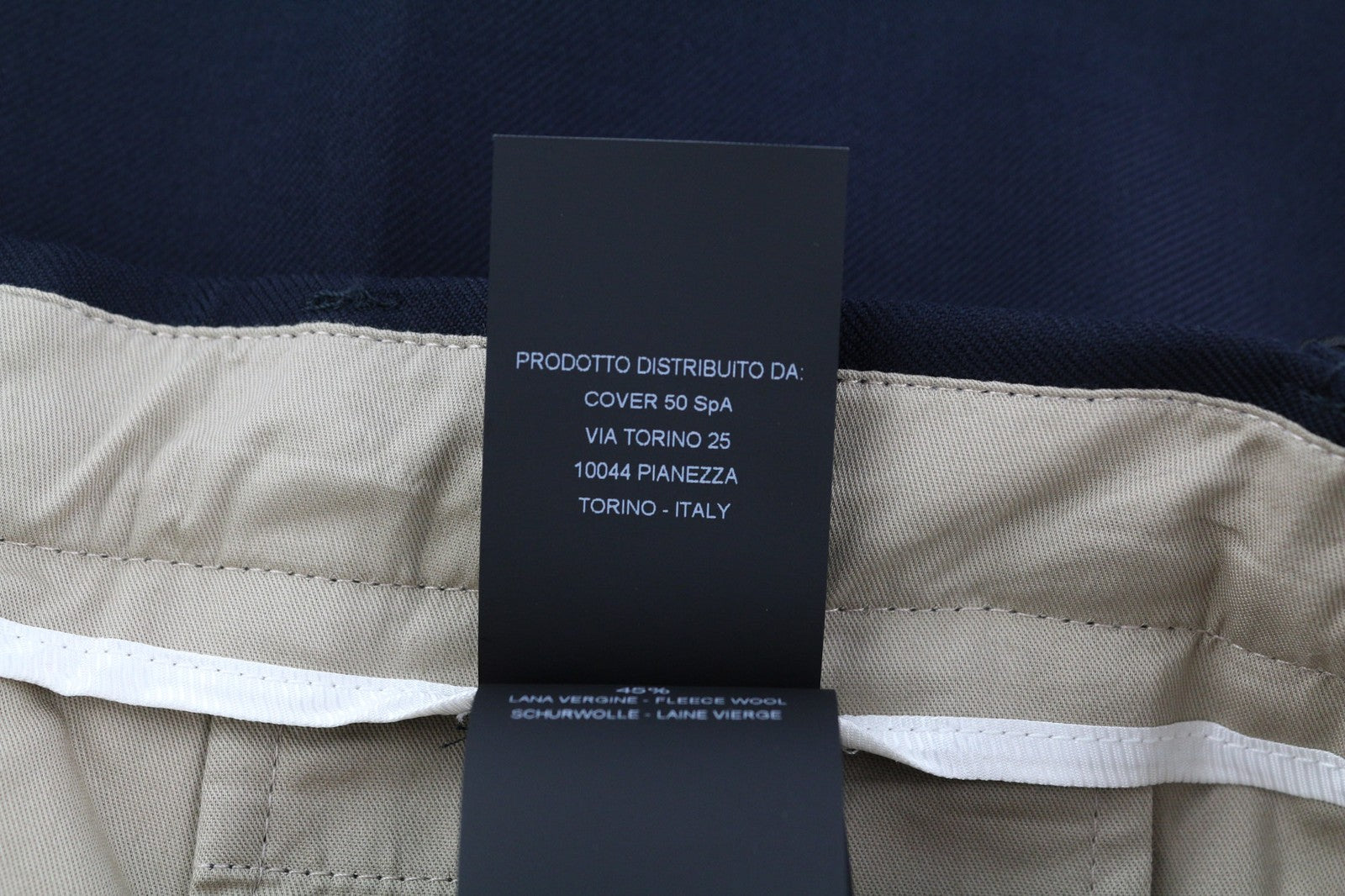 PT TORINO Edge Men Trousers 50 W32 Blue Fleece Wool Blend Pleated Tapered Fit