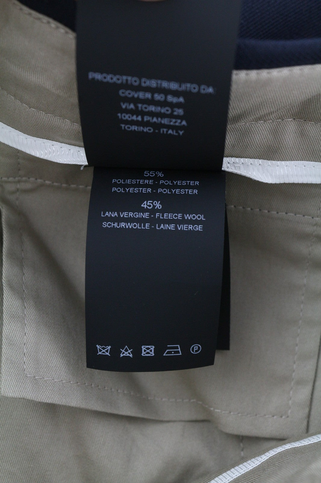 PT TORINO Edge Men Trousers 50 W32 Blue Fleece Wool Blend Pleated Tapered Fit