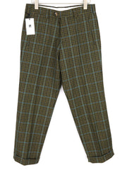 PT TORINO The Writer Men Trousers W32 Fleece Wool Turn Up Plaid Regular Fit