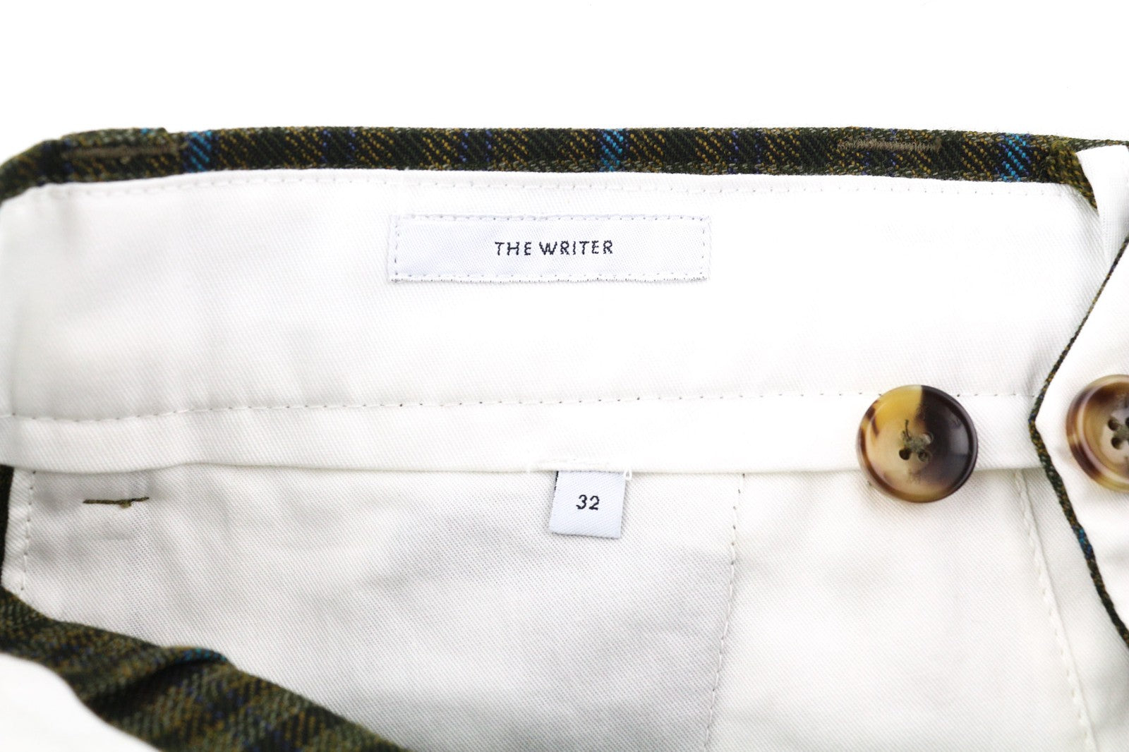 PT TORINO The Writer Men Trousers W32 Fleece Wool Turn Up Plaid Regular Fit