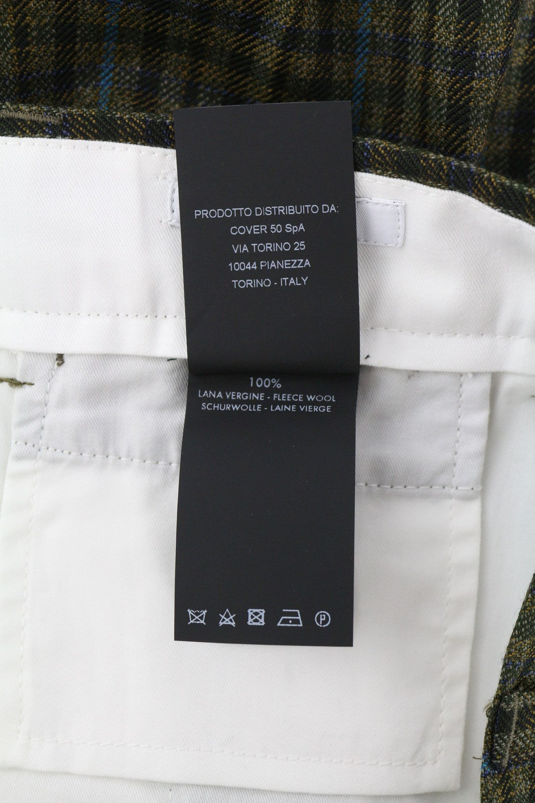 PT TORINO The Writer Men Trousers W32 Fleece Wool Turn Up Plaid Regular Fit