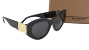 BURBERRY Sophia Women Sunglasses OS Black Tinted Cat-Eye Gold Details RRP€250