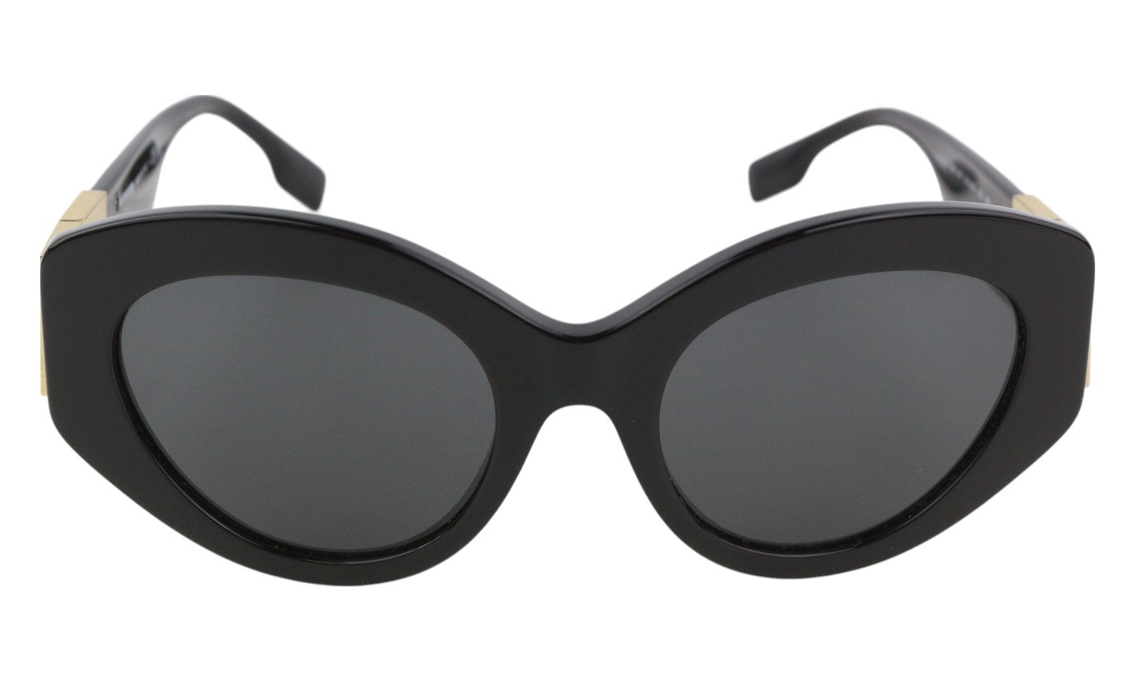 BURBERRY Sophia Women Sunglasses OS Black Tinted Cat-Eye Gold Details RRP€250