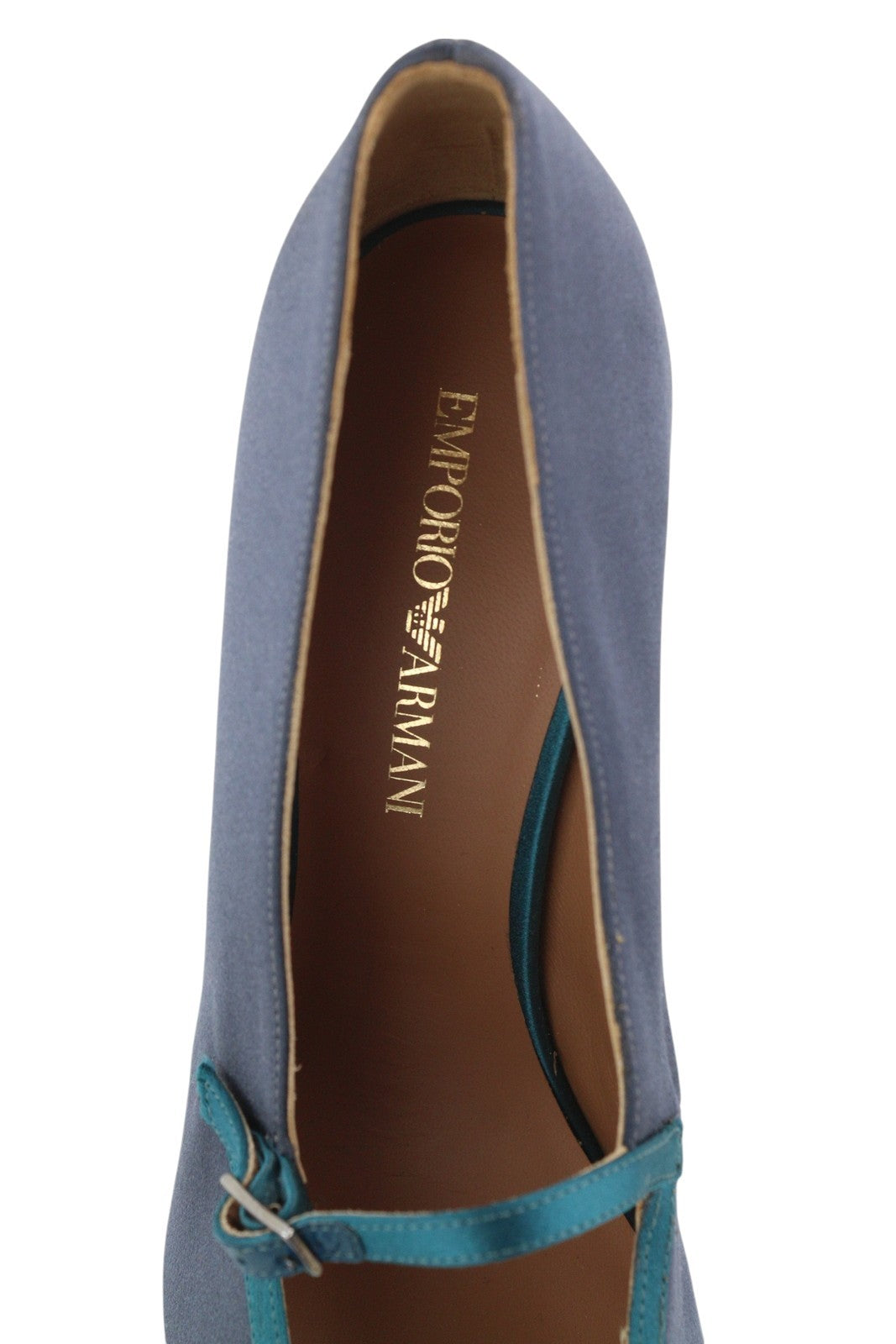 EMPORIO ARMANI X3E392 Women Heels EU37 Dark Blue Pointed Toe Buckle Closure