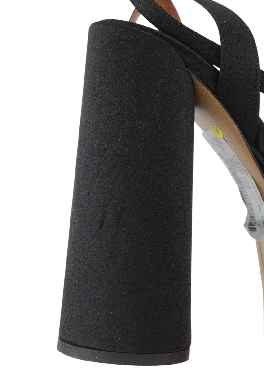 EMPORIO ARMANI X3P738 Women Heels EU37 Black Satin Open Toe Platform Sandals