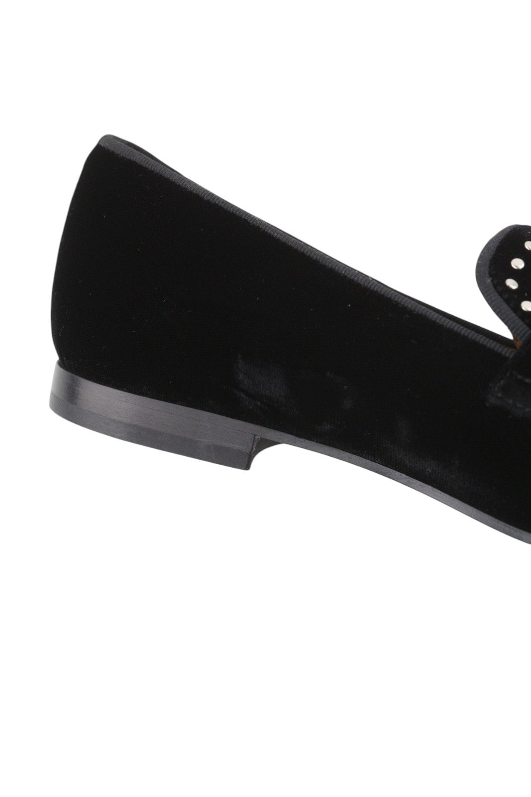 EMPORIO ARMANI X3A075 Women Shoes EU37 Black Velvet Square Toe Slip On Loafers