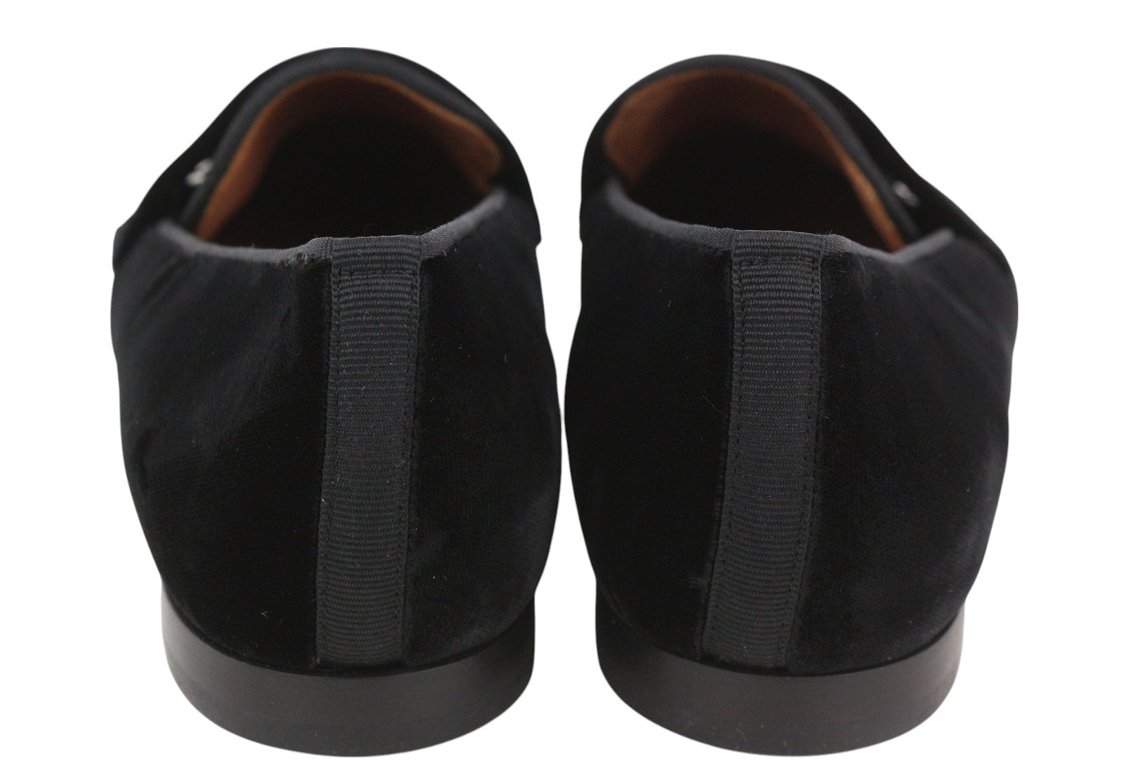 EMPORIO ARMANI X3A075 Women Shoes EU37 Black Velvet Square Toe Slip On Loafers