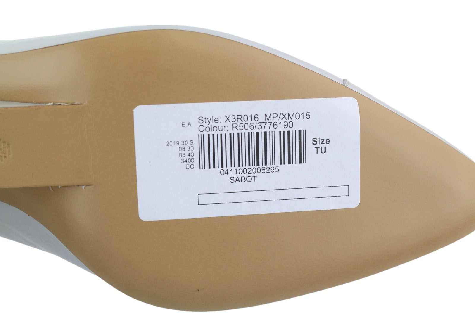 EMPORIO ARMANI X3R016 Women Heels EU37 Grey Leather Heeled Slip On Strap Details