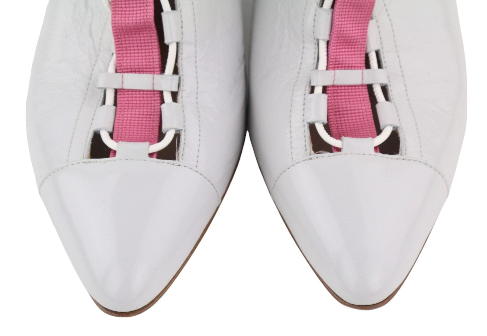 EMPORIO ARMANI X3R016 Women Heels EU37 Grey Leather Heeled Slip On Strap Details