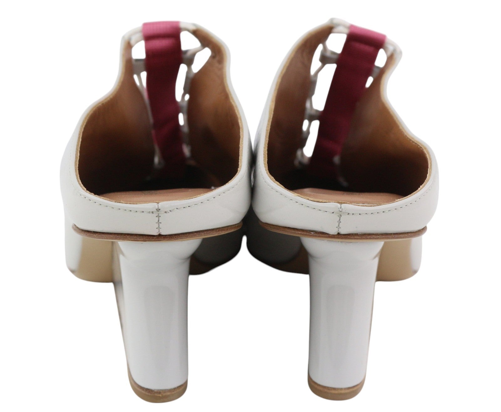 EMPORIO ARMANI X3R016 Women Heels EU37 Grey Leather Heeled Slip On Strap Details